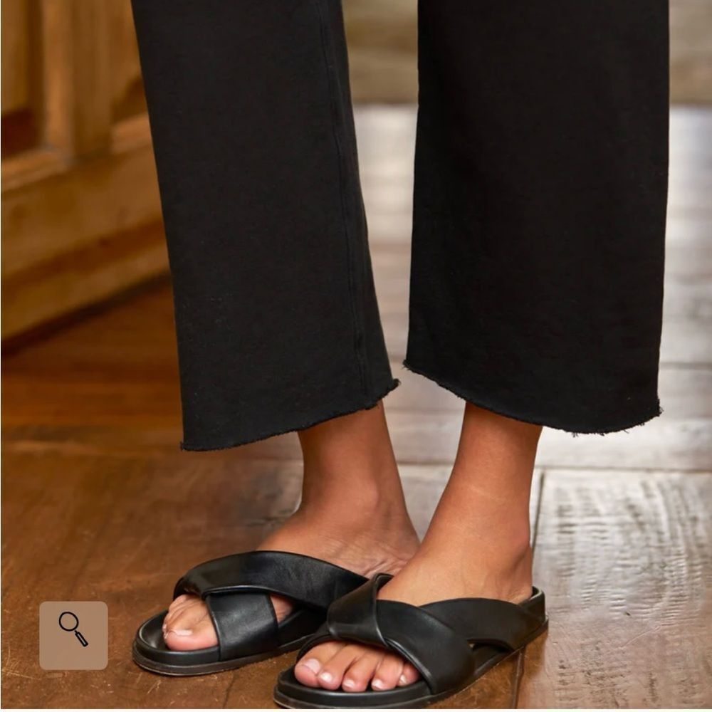 Frank & Eileen Black Wide-Leg Cropped Drawstring Track Pants - Picture 4 of 14